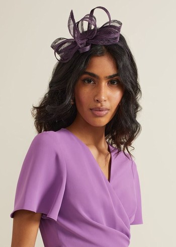 Phase Eight Twist Bow Hats Purple Australia | XE8345072